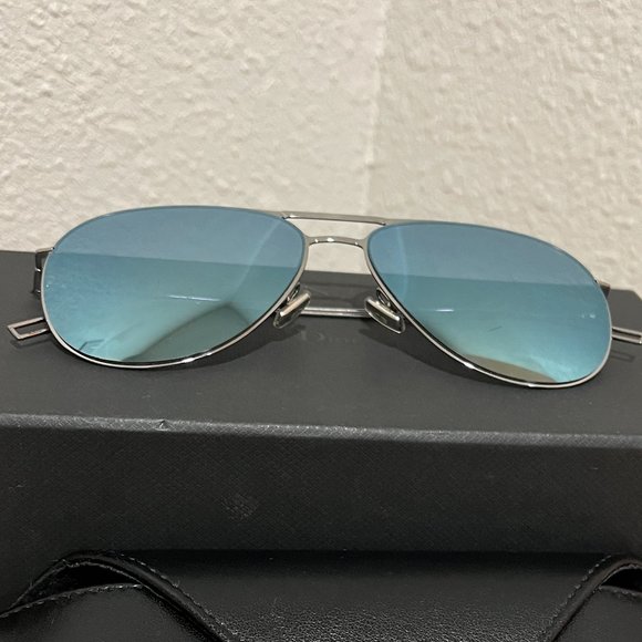 Dior Homme Sunglasses Mirrored Lenses Silver Wire Frames Men's-Preowned - Picture 4 of 12